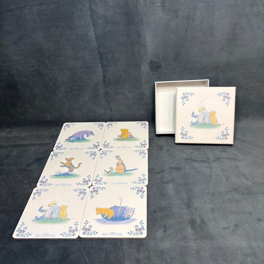 Vintage Winnie the Pooh coasters set of six with the box